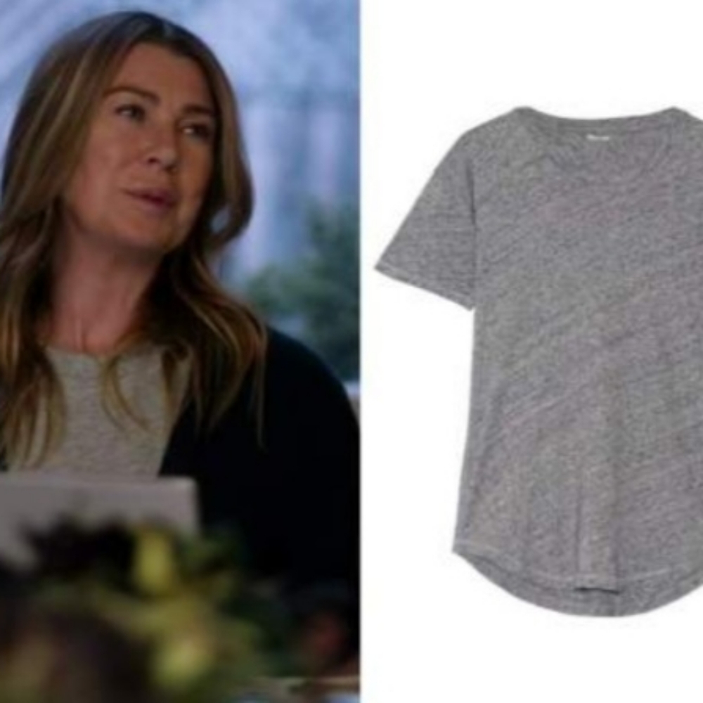 ASO Grey's Anatomy Madewell Cotton Tee Shirt as seen worn by Meredith Grey.